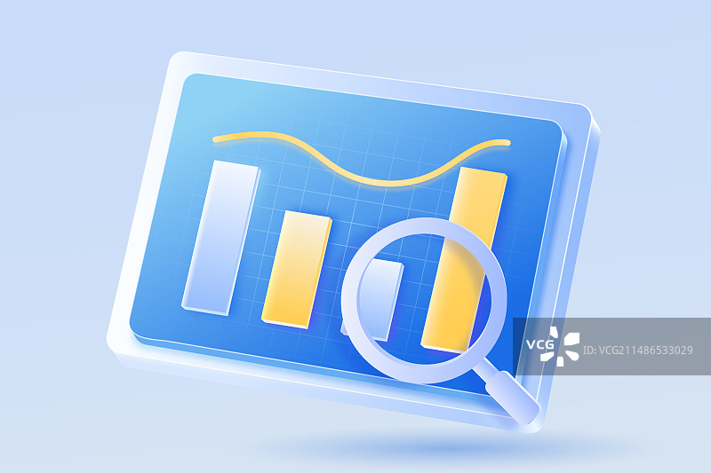 3D立体金融数据分析看板图片素材