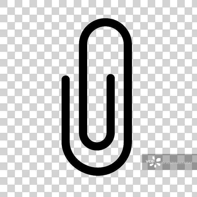 曲别针图标剪影扁平设计图片素材