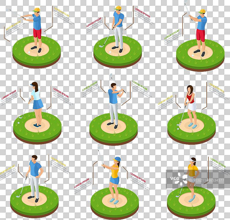 2.5D高尔夫球手套装图片素材