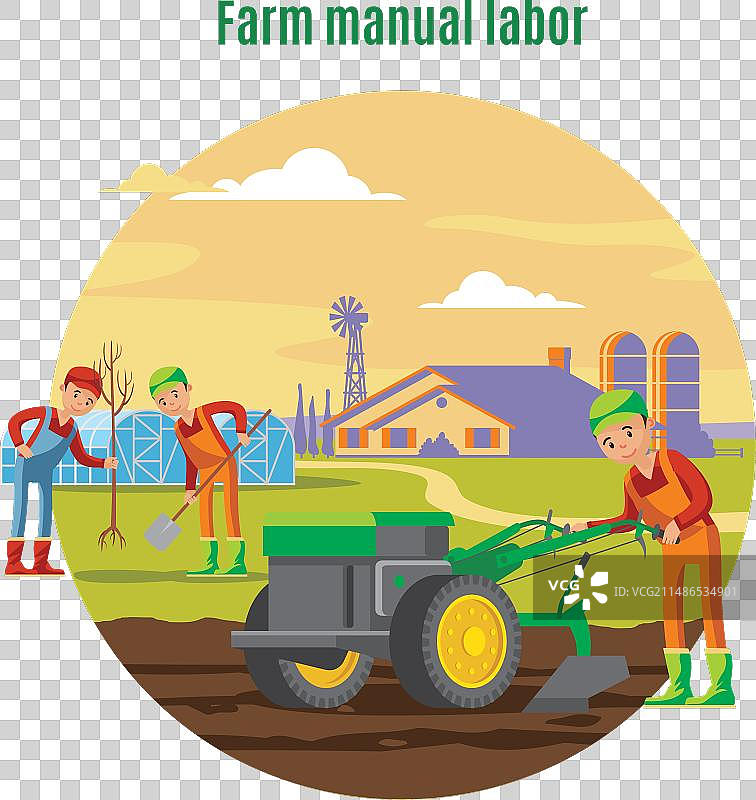农业和农场体力劳动概念图片素材