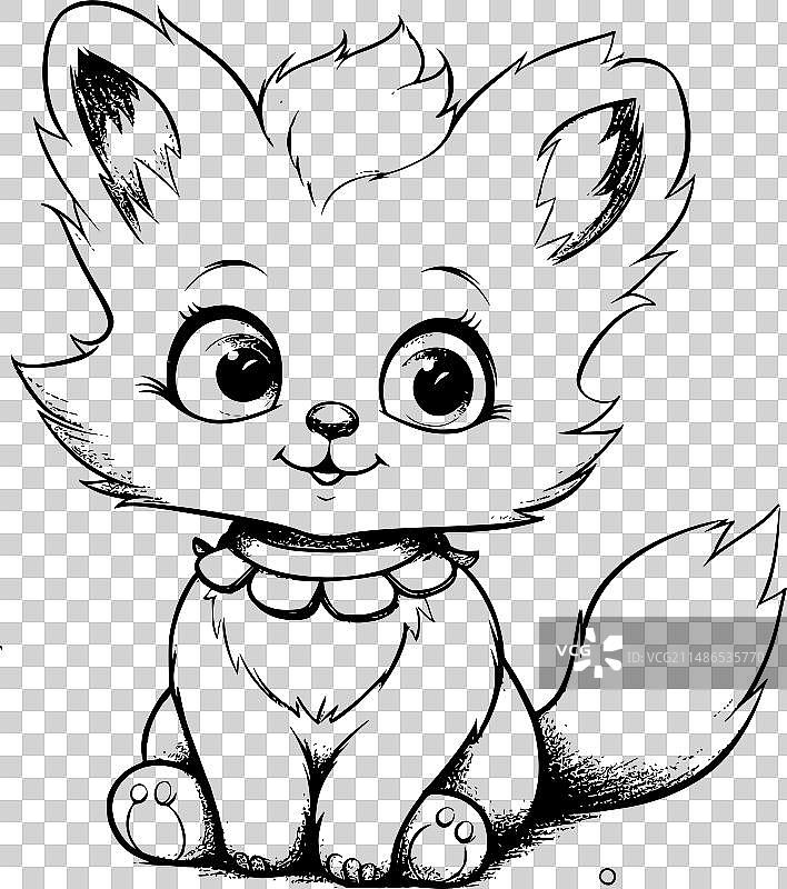 儿童可爱蓬松填色画图片素材