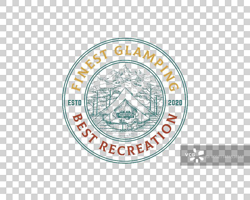 野营复古框架徽章logo图片素材