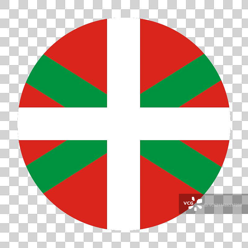 巴斯克地区旗帜圆形徽章图片素材