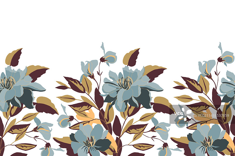 花卉无缝图案边框图片素材