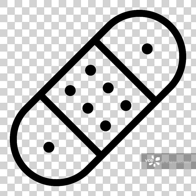 白色背景的石膏药扁平图标图片素材