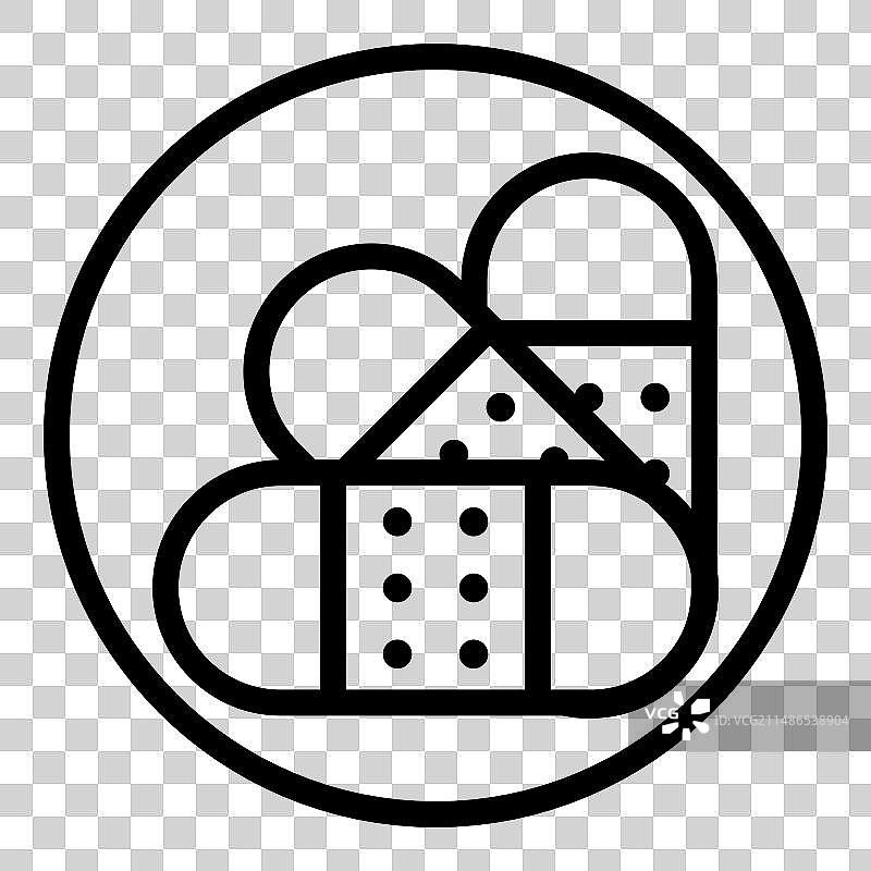 白色背景的石膏药扁平图标图片素材