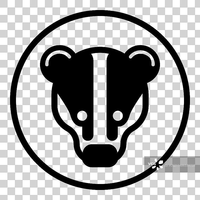 白色背景上的獾扁平图标图片素材