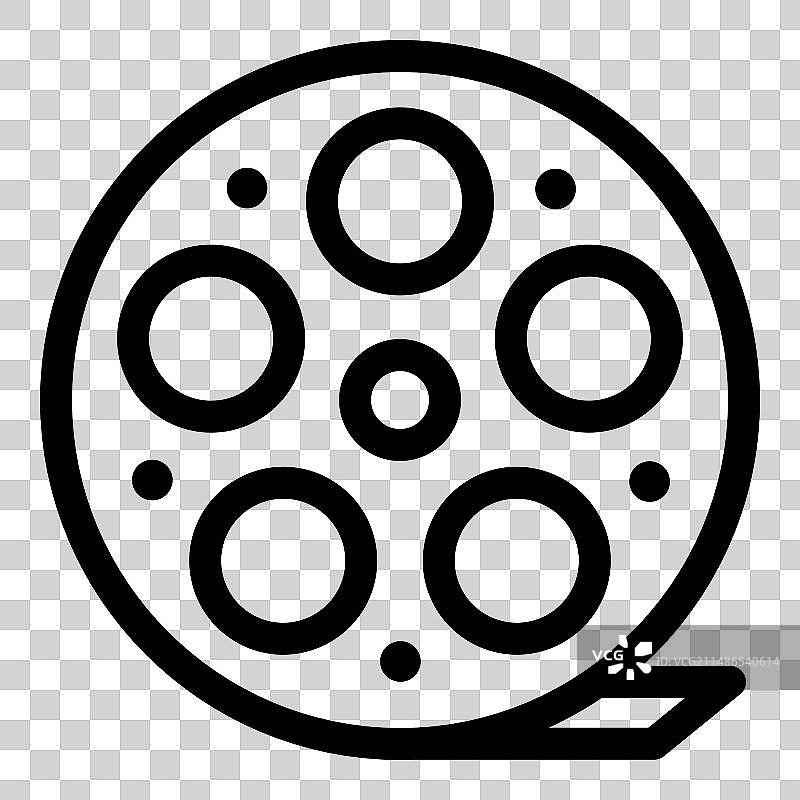 视频胶片卷轴扁平图标（白色背景）图片素材