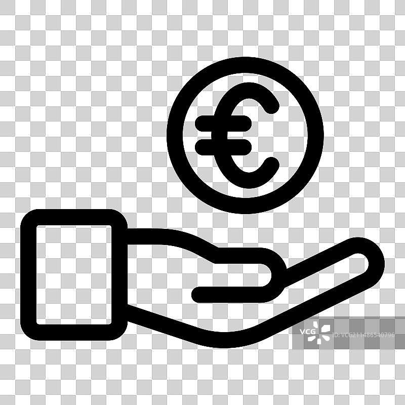 白色背景上的欧元扁平图标图片素材