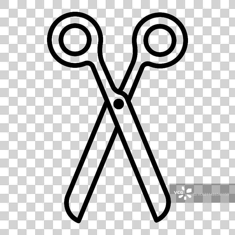 白色背景上的剪刀工具扁平图标图片素材