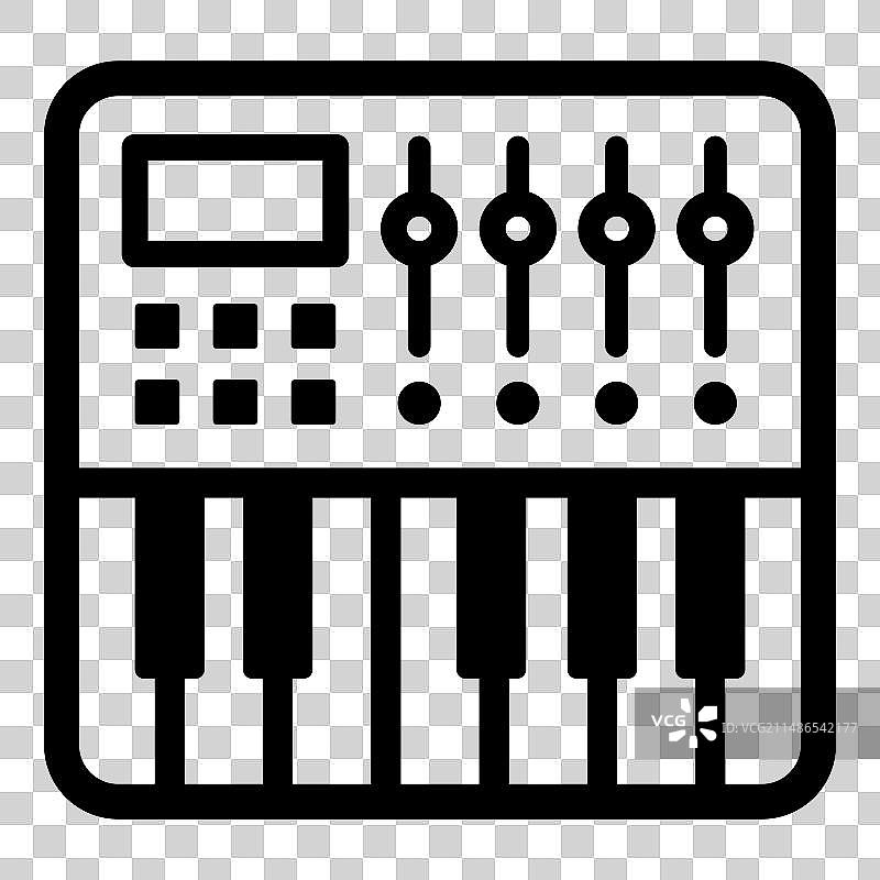 白色背景上的合成器扁平风格图标图片素材