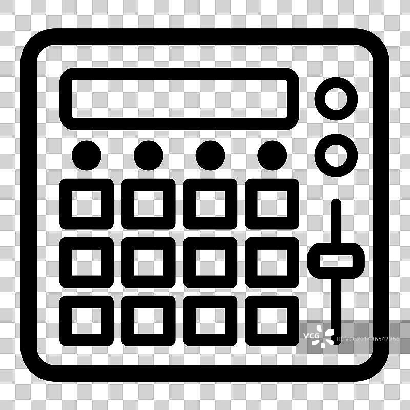 白色背景上的鼓机扁平图标图片素材