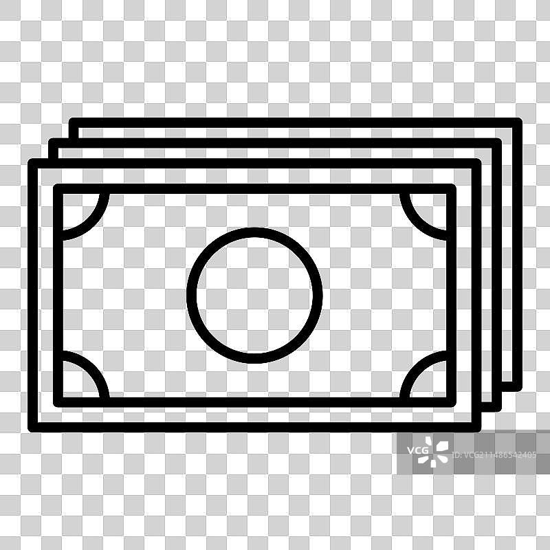 白色背景上的美元纸币扁平图标图片素材