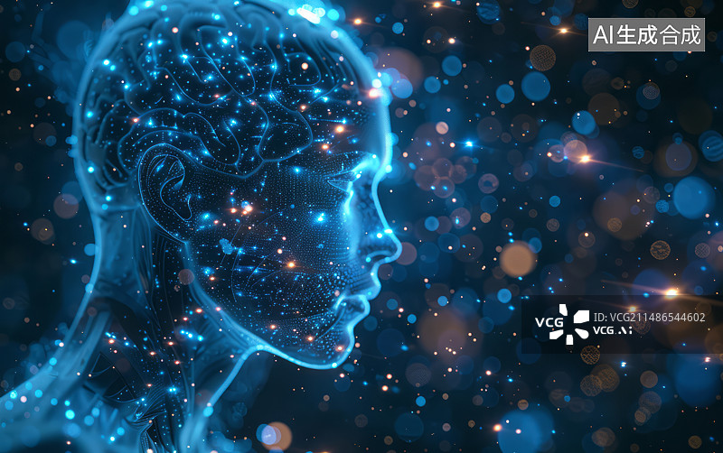 【AI数字艺术】人工智能神经网络科技背景图图片素材