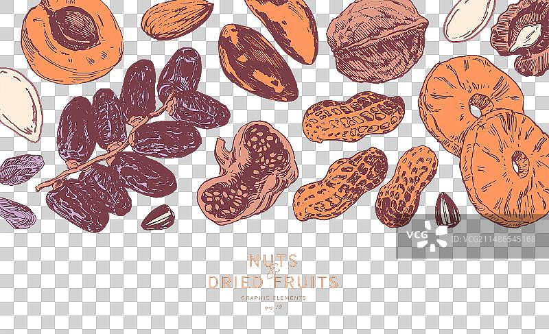 坚果和干果顶部边框海报图片素材