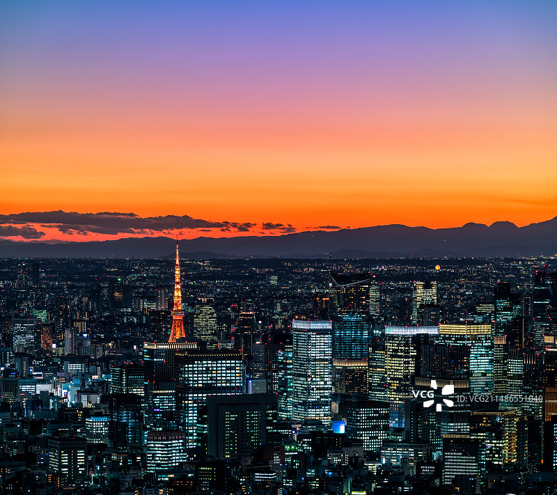 晚霞中的东京图片素材
