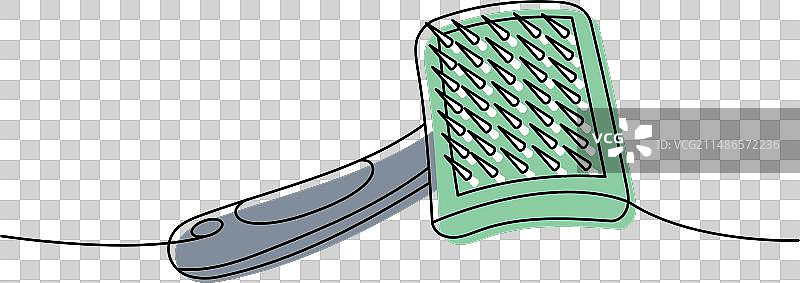 宠物刷毛器单线彩色连续图标图片素材