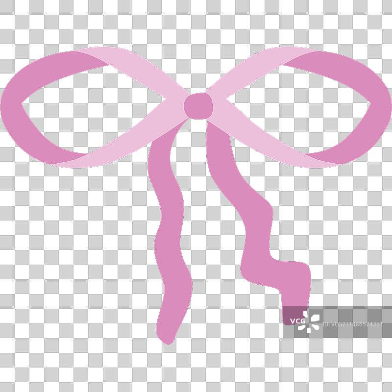 粉色蝴蝶结手绘少女风素材图片素材