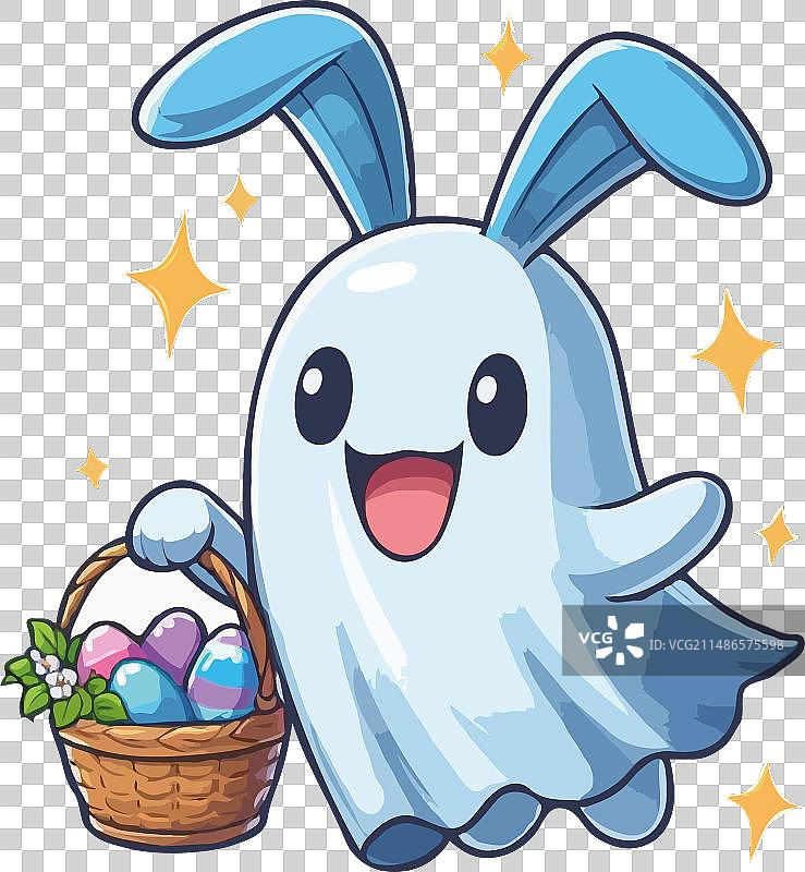 幽灵兔子复活节彩蛋图片素材