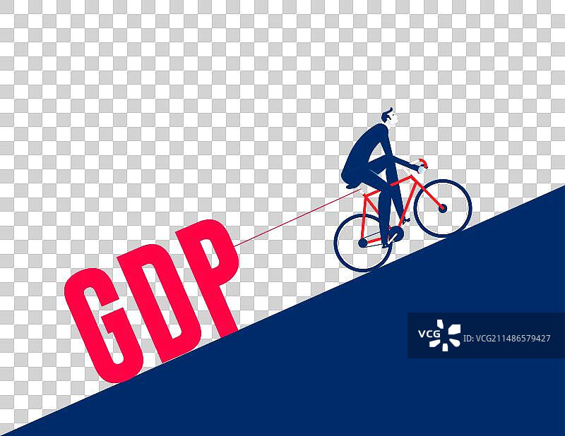 商务人士骑自行车拉动国内生产总值商业图片素材