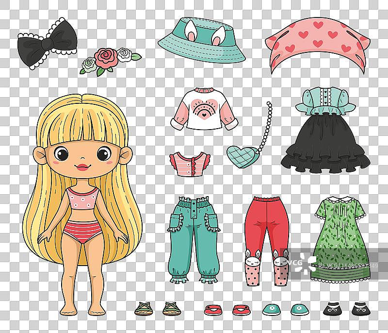 纸娃娃和衣服图片素材