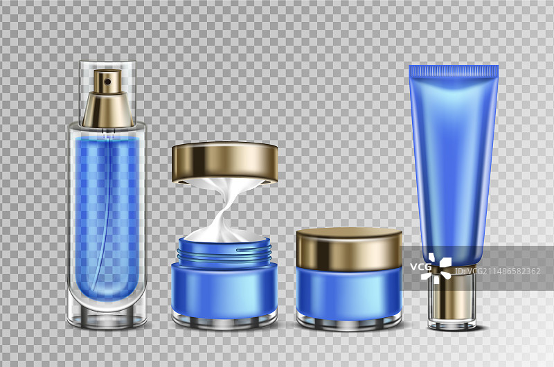 逼真化妆品护肤系列套装图片素材