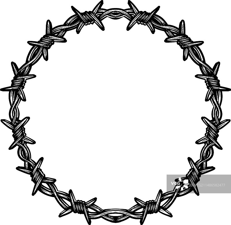 手绘铁丝网圆形图案图片素材