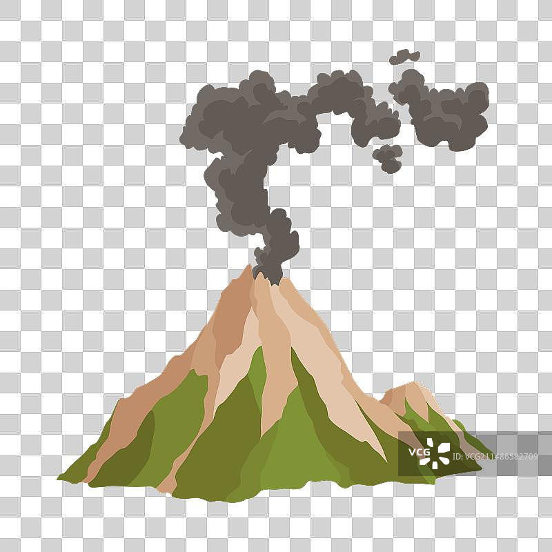 火山图标：岩浆和烟雾图片素材
