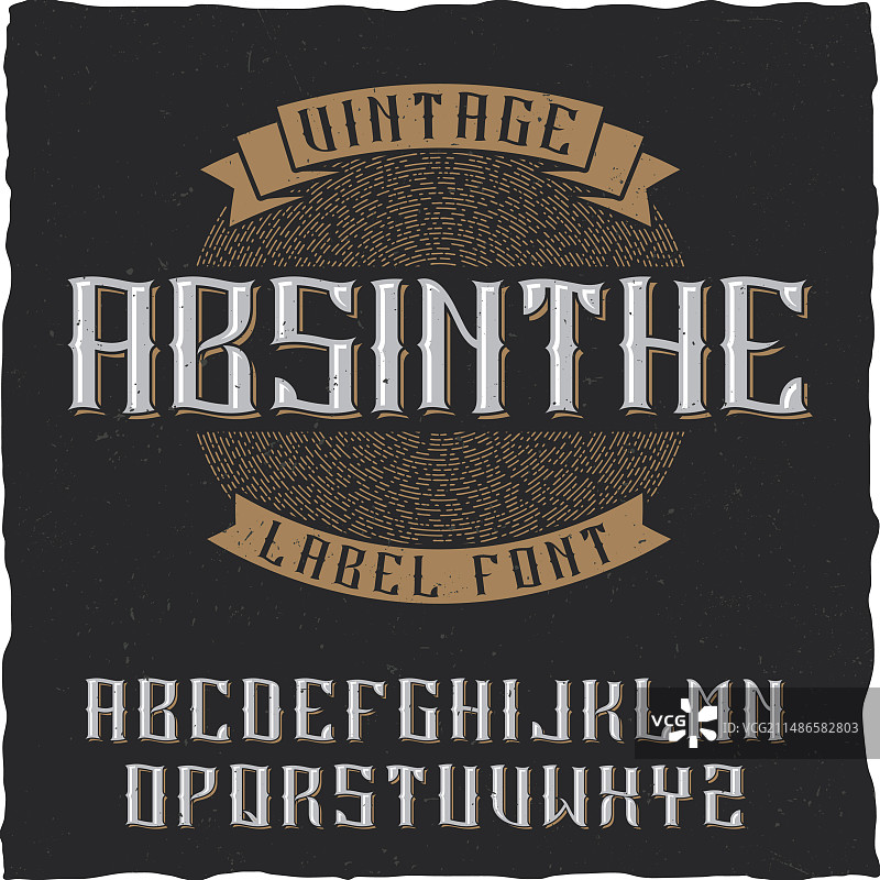 苦艾酒标签字体和标签设计示例图片素材