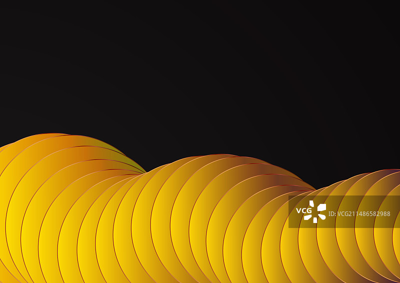黑色背景上的彩色波浪抽象图案图片素材