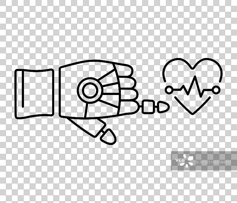 机器人手臂用食指指向或触摸图片素材