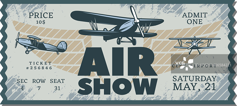 复古飞行表演通行证图片素材