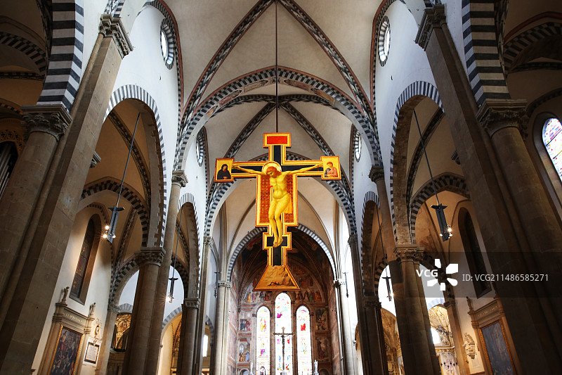 意大利中世纪教堂内部图片素材