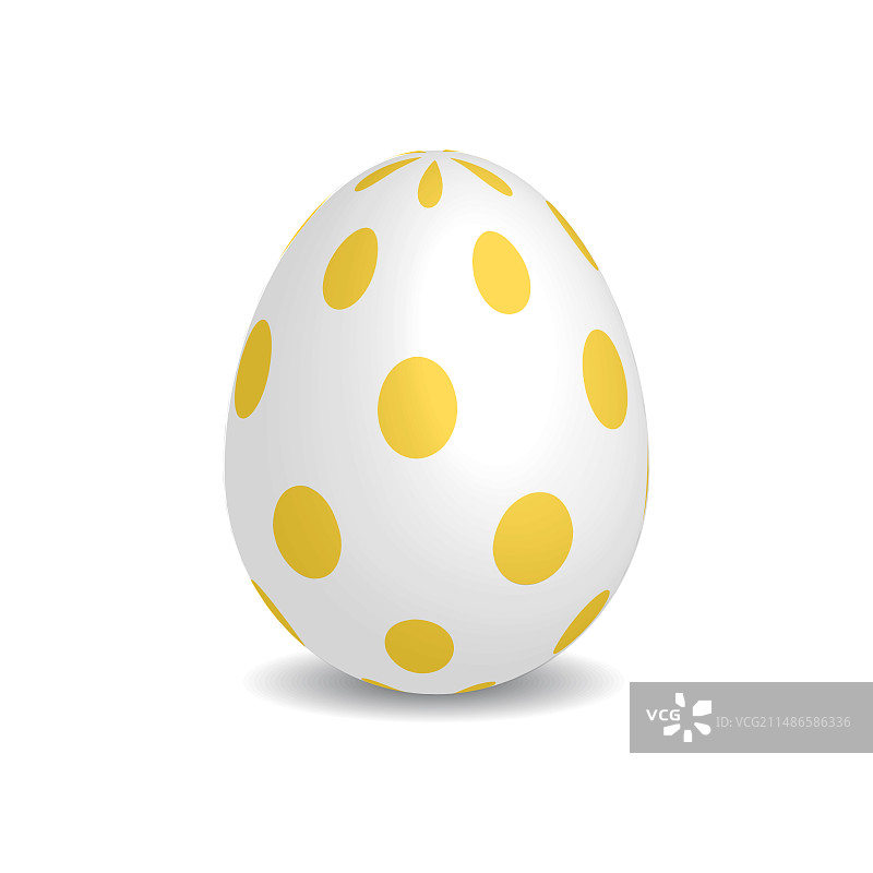 带有黄色圆点的3D复活节彩蛋图片素材