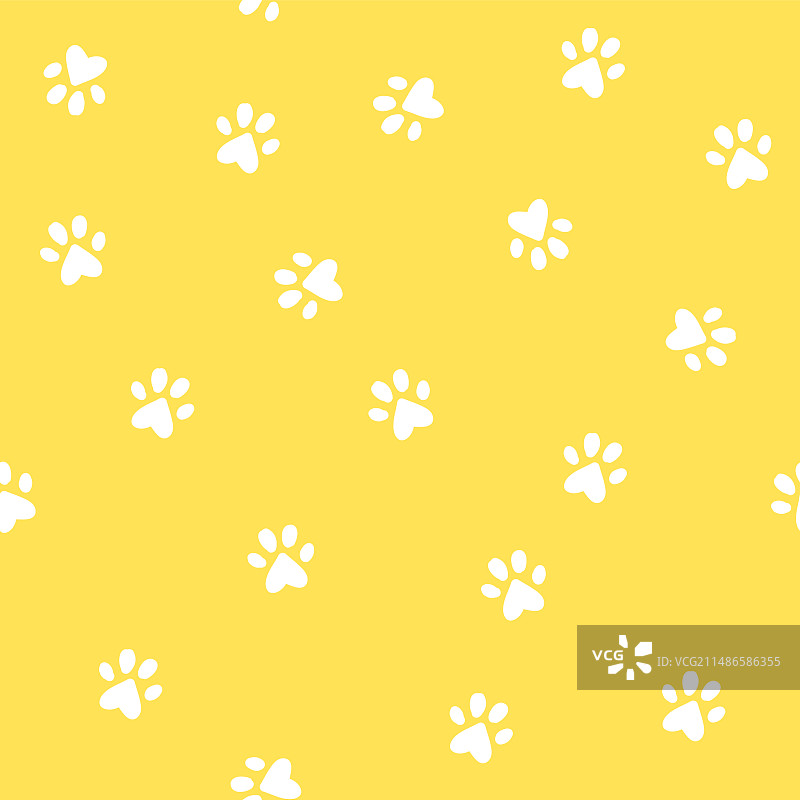黄色纹理小爪子无缝图案图片素材