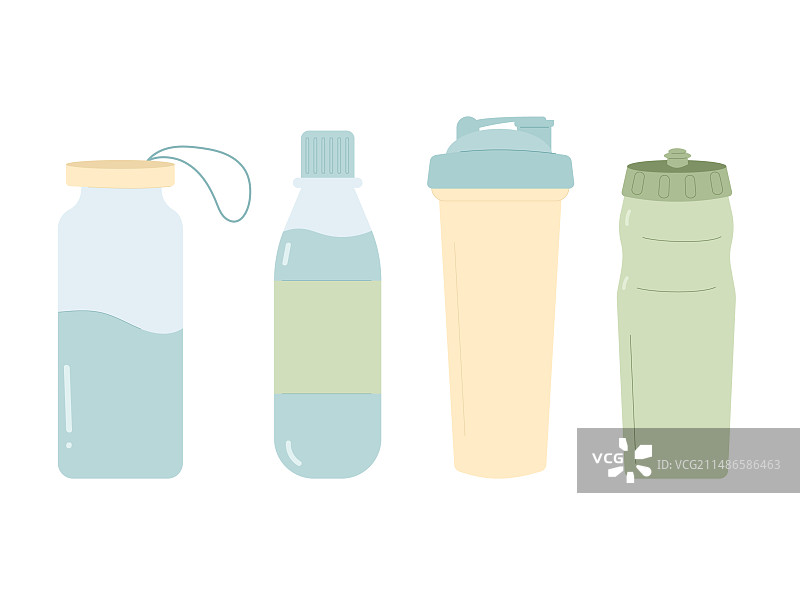 运动摇摇杯套装扁平风图片素材