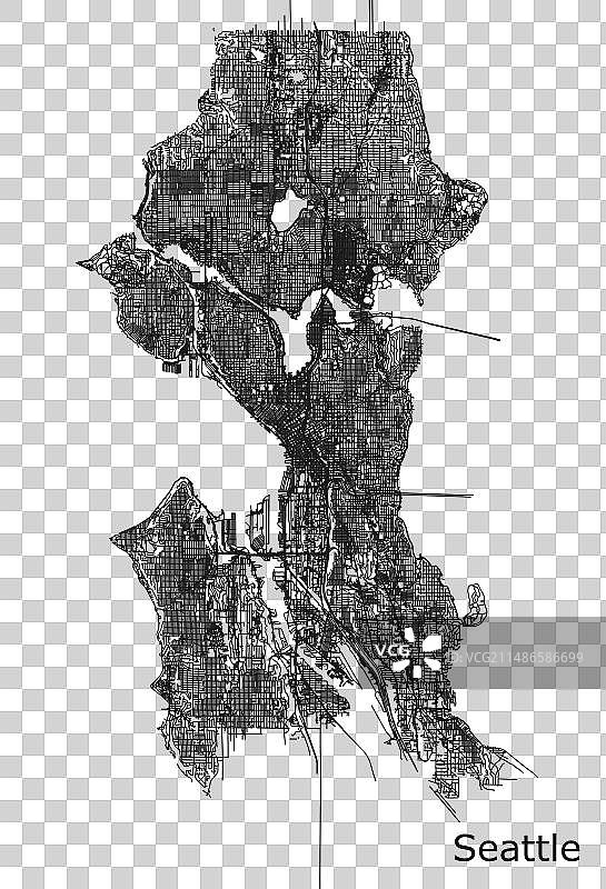 美国华盛顿州西雅图地图图片素材
