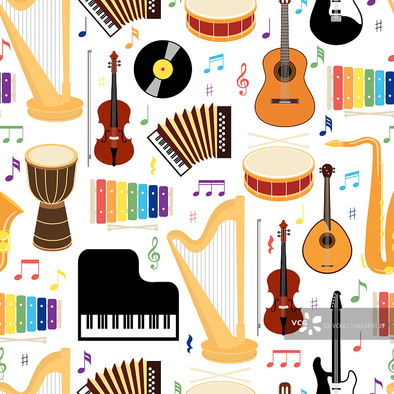 乐器无缝图案图片素材