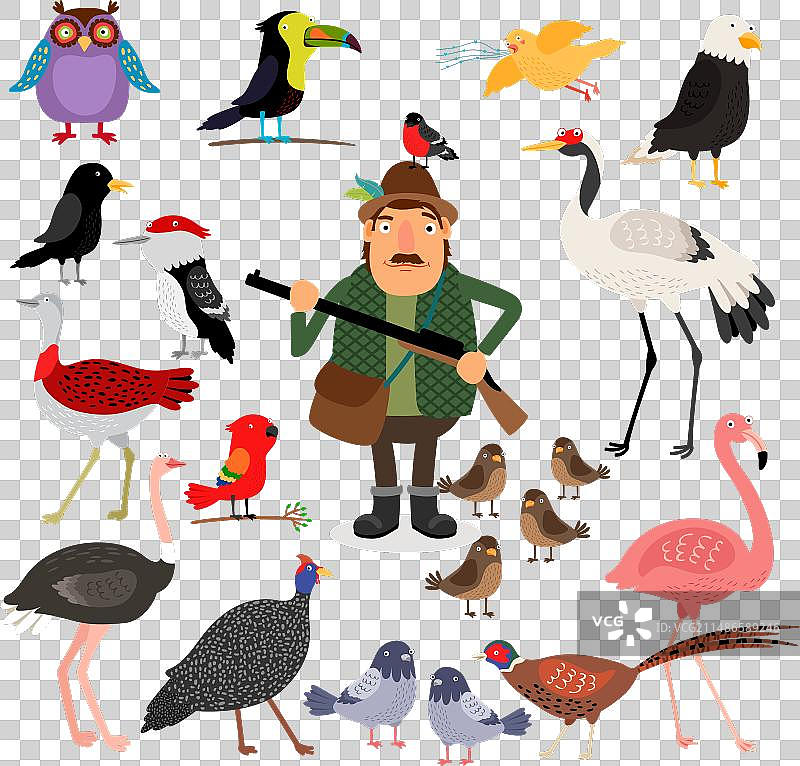 猎鸟与猎人图片素材