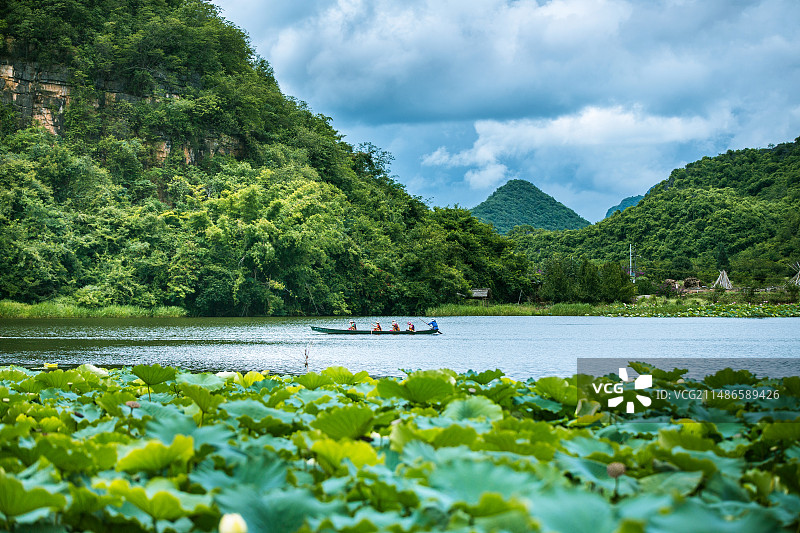 中国云南省文山州丘北县普者黑风景区自然风光图片素材