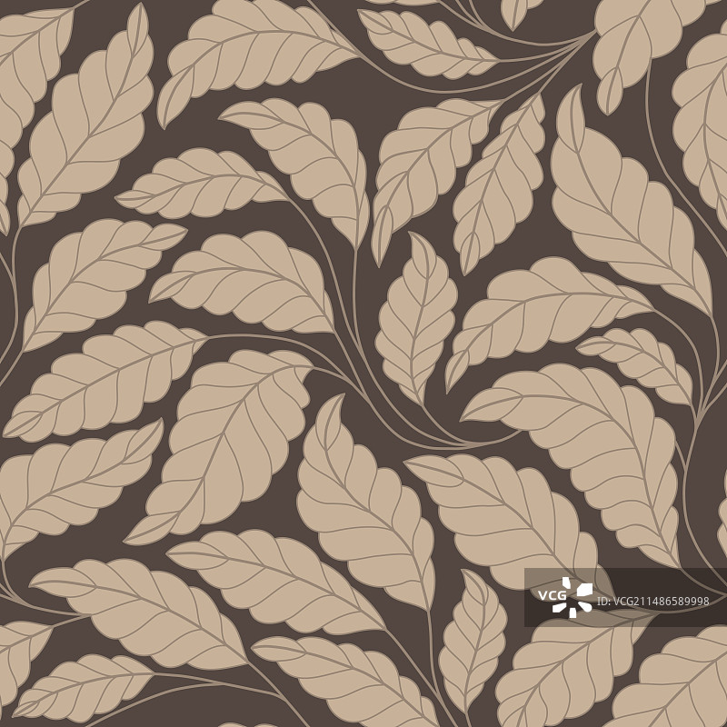 曲线树叶棕色图案图片素材
