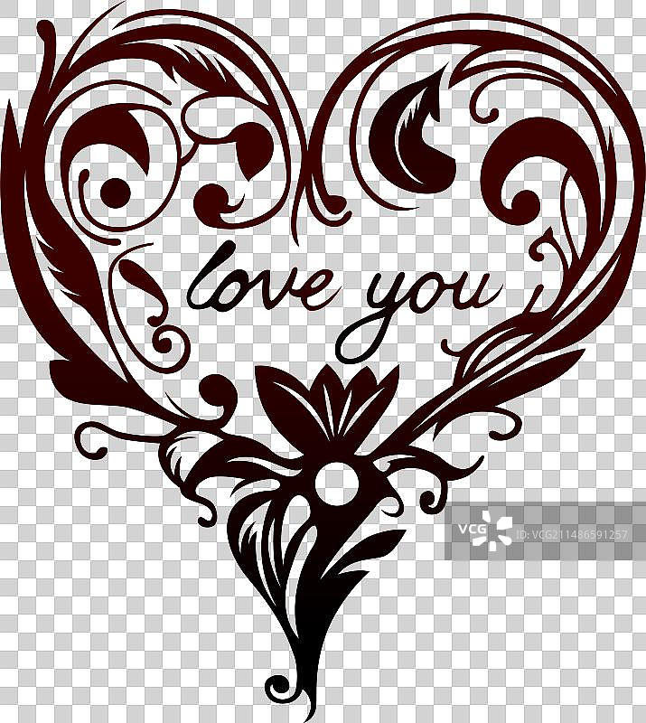 爱心纹身图案图片素材