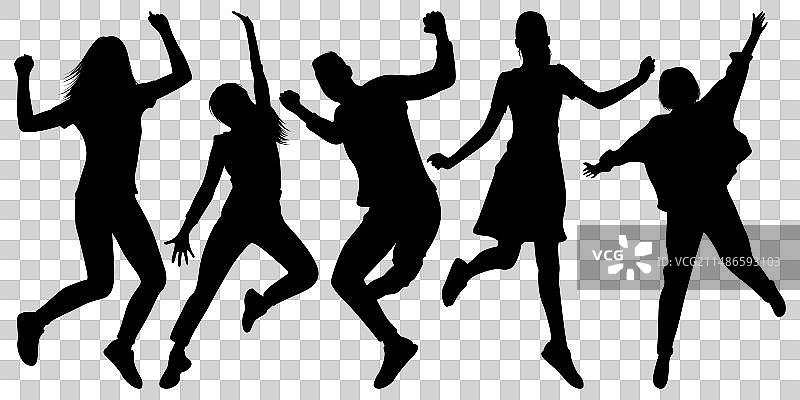 享受跳跃剪影艺术图片素材