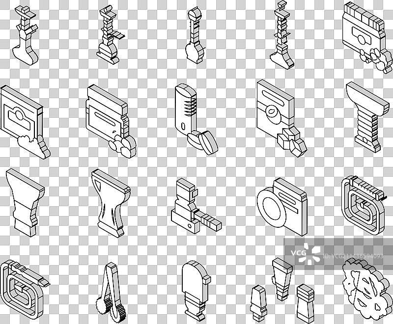 水烟烟草吸烟系列2.5D图标图片素材