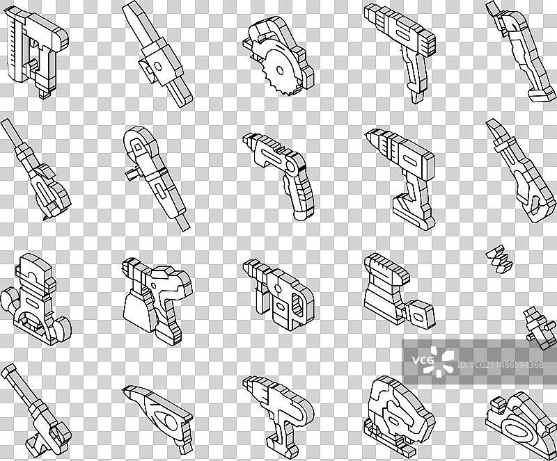 用于构建和维修的2.5D图标集图片素材