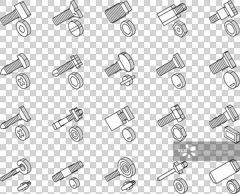 螺丝螺栓建筑配件2.5D图标图片素材