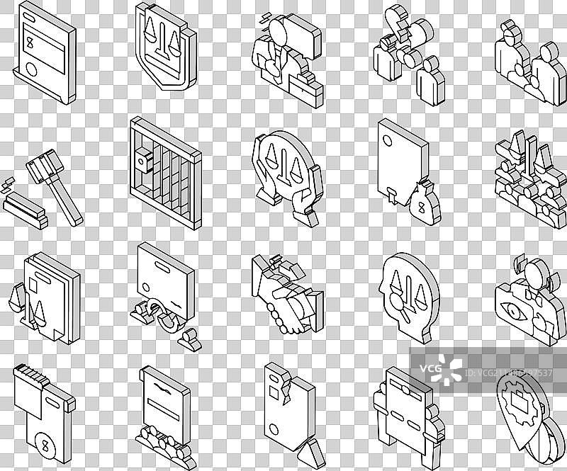 法律公正词典等距图标合集图片素材