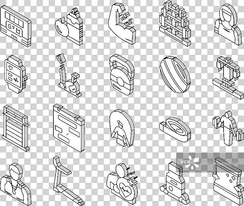 健身健康运动员训练2.5D图标图片素材