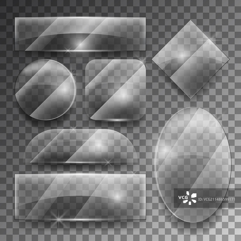 透明玻璃盘套装图片素材