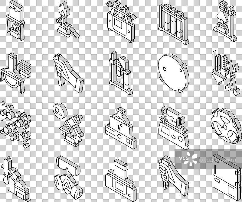 化学实验室等距图标合集（2.5D）图片素材